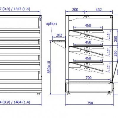 Vitrina neutra cofetarie,patiserie OPUS - Frigosztufi